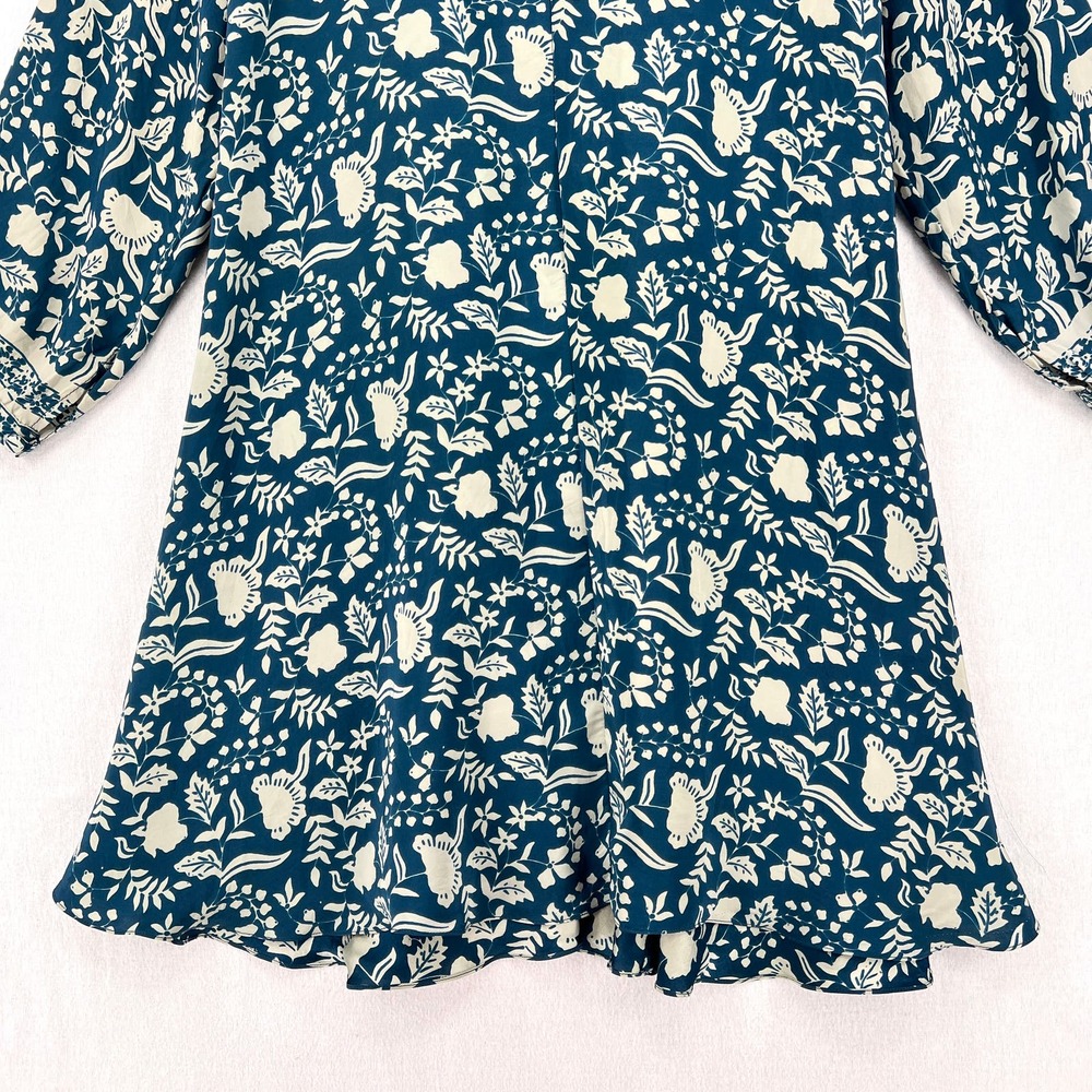 NATALIE MARTIN Fiore Short Dress Womens Small Pomegranate Blue Floral Print - Picture 9 of 16